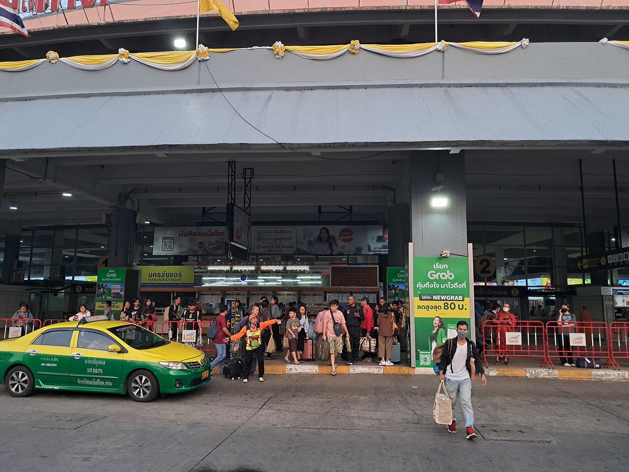 Front entrance area of Mo Chit 2 Bus Terminal in Bangkok.