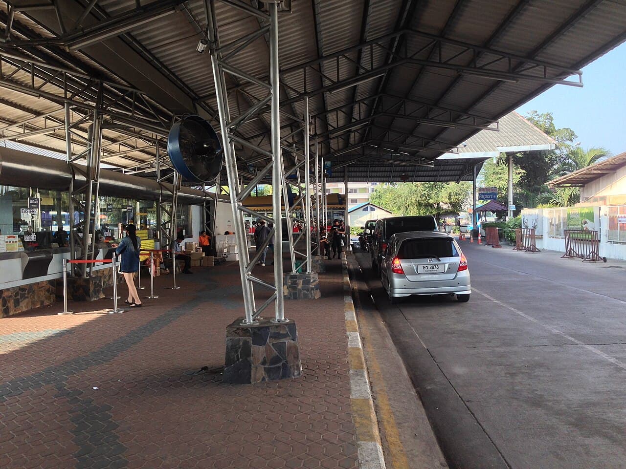 North Pattaya Bus Station entrance and terminal driveway.